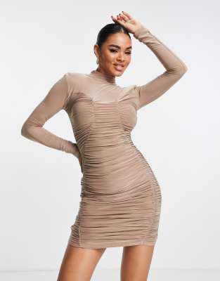 bodycon mini dress ruched