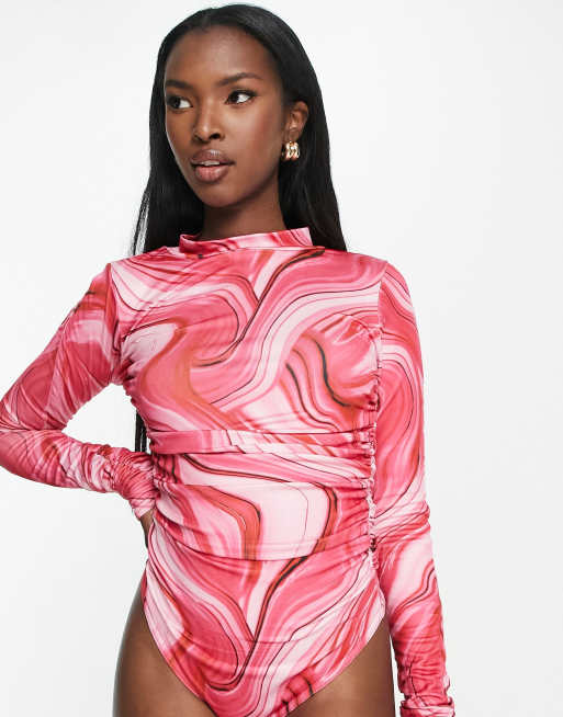 Pink Double Slinky Long Sleeve Bodysuit