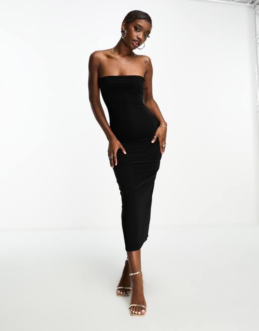 Plain black hotsell strapless dress