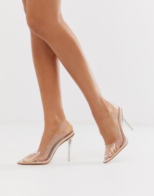 escarpin transparent beige
