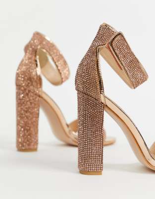 bronze block heels