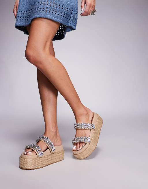 Public Desire Duchess Update raffia sandals with embellished straps, 3 of 4