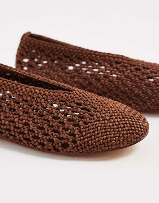 Public Desire - Dylan - Chokoladebrune og flade ballerinaer i flet, 3 af 4