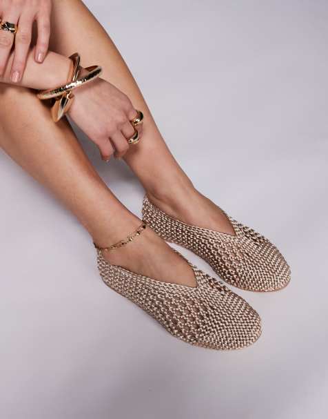 Public Desire – Dylan – Gewebte Ballerinas in Cremeweiß - view 1