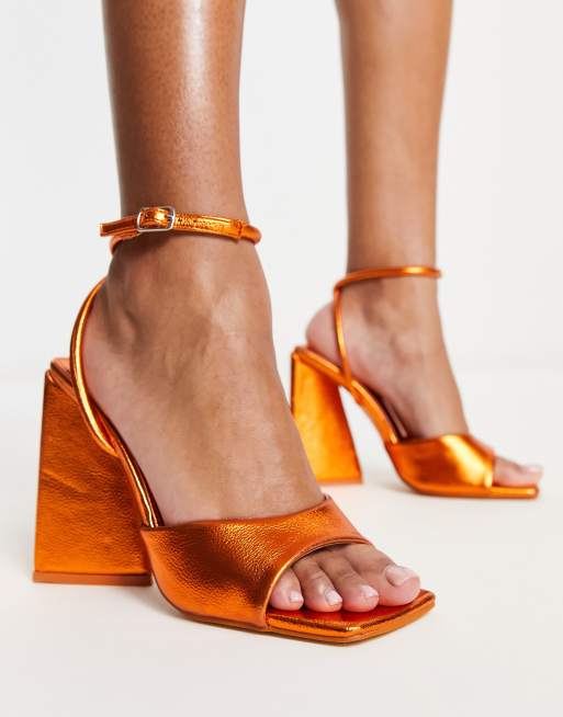 Oranje sandalen met hak hot sale