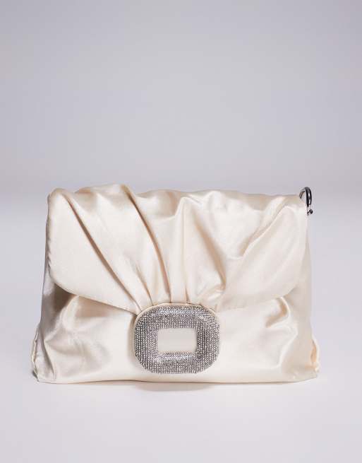 Public Desire Edith jewel cross body bag with chain in black cream, 2 of 4