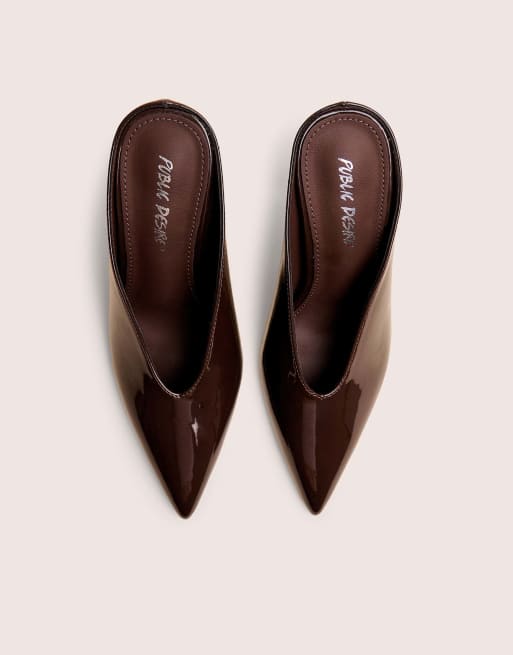 Public Desire Elixr patent court high heels in chocolate, 2 of 4