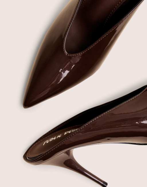 Public Desire Elixr patent court high heels in chocolate, 4 of 4