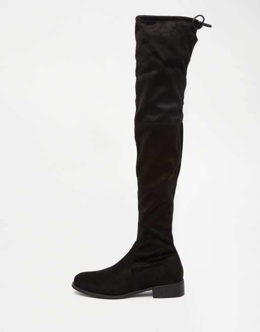 Public desire elle black flat fashion over the knee boot