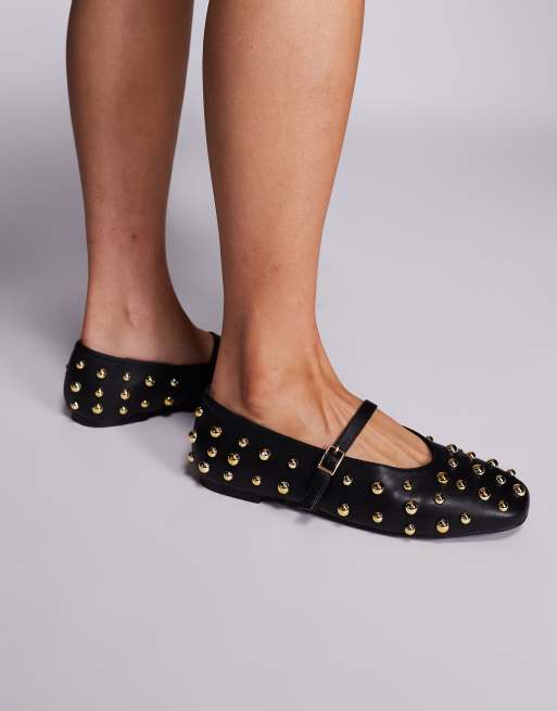Public Desire Elsie studded ballet flats in black, 4 of 4