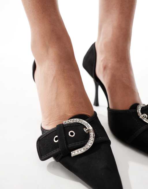 Public Desire Elton two part pointed heels with embellished buckle