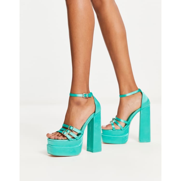 Turquoise discount heeled sandals