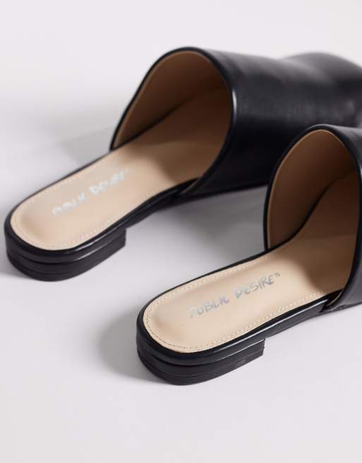 Public Desire Emmi flat mules in black, 4 of 4
