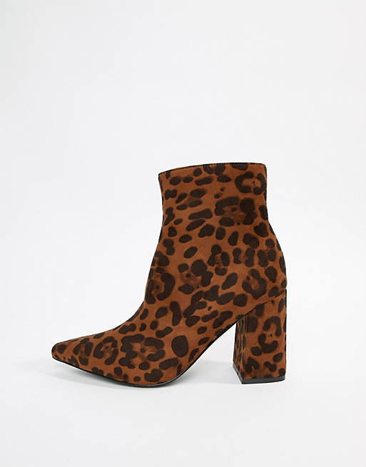 Public Desire Empire leopard print block heeled ankle boots