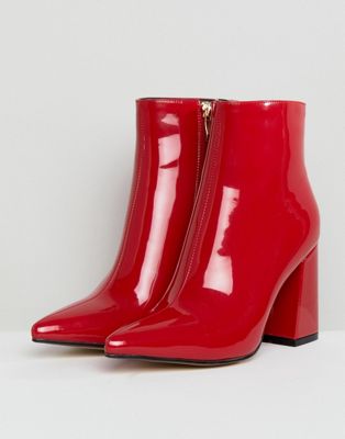 red block heels boots