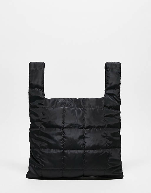 Public Desire Evander nylon quilted grab bag in black | ASOS