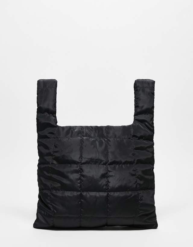 Public Desire Evander nylon quilted grab bag in black