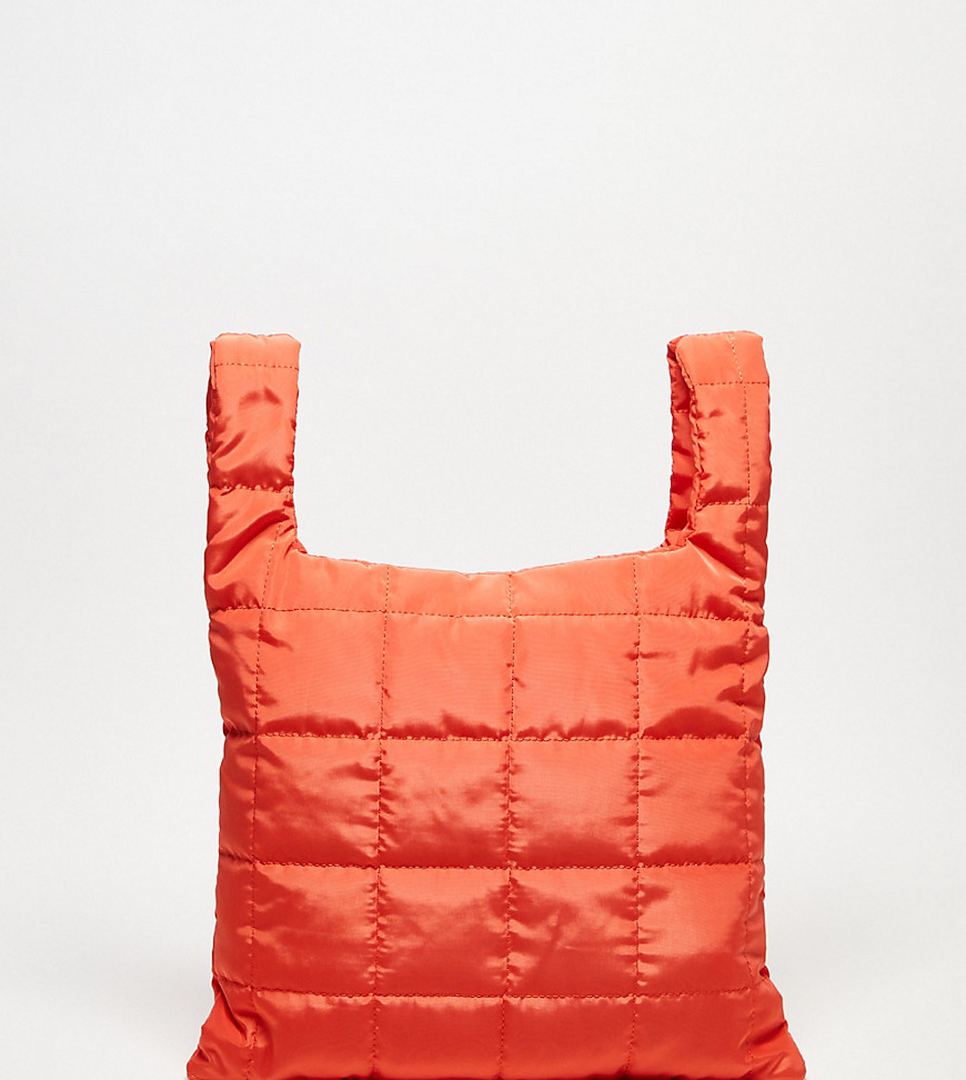 Public Desire Evander quilted nylon grab bag in orange