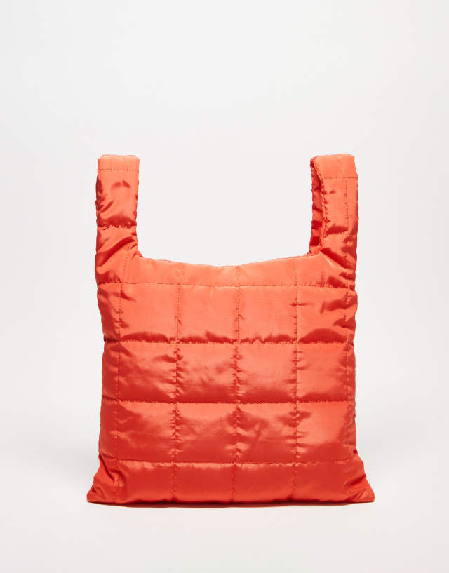 Public Desire Evander quilted nylon grab bag in orange