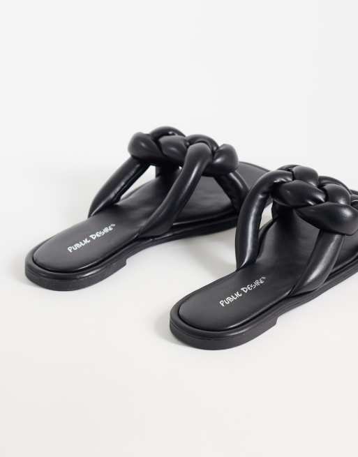 Public Desire - Evelyn - Platte sandalen in zwart, 4 van 4