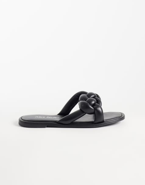 Public Desire - Evelyn - Sorte flade sandaler - view 1