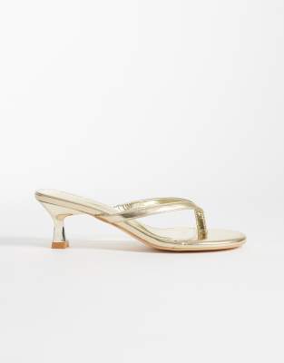  Evermore kitten heel toe thong sandals 