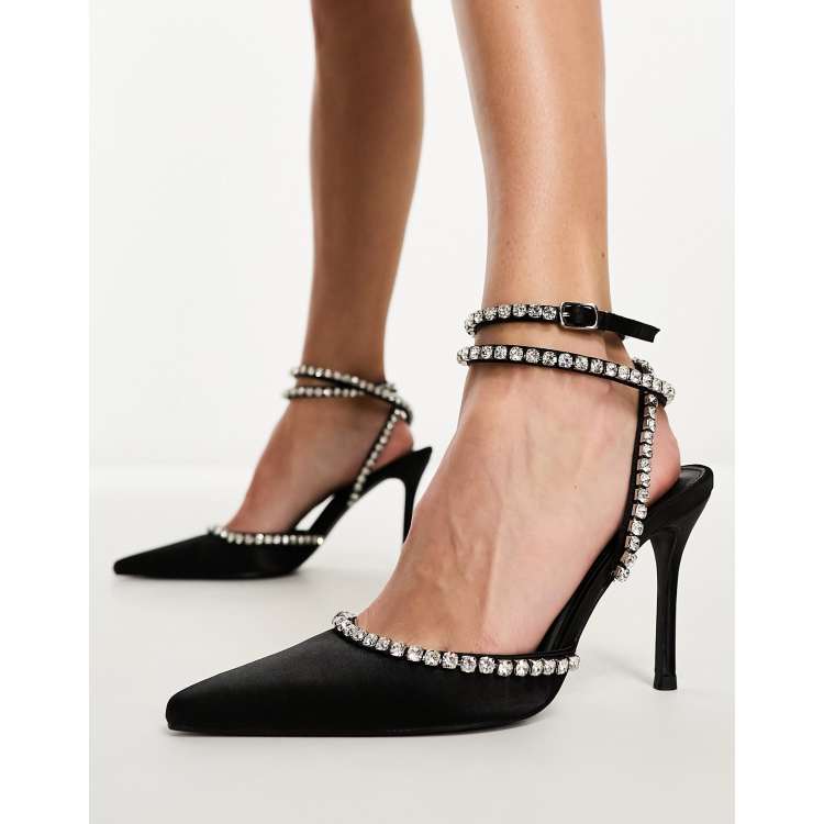 Embellished shop black pumps