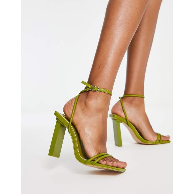 Olive green womens heels sale