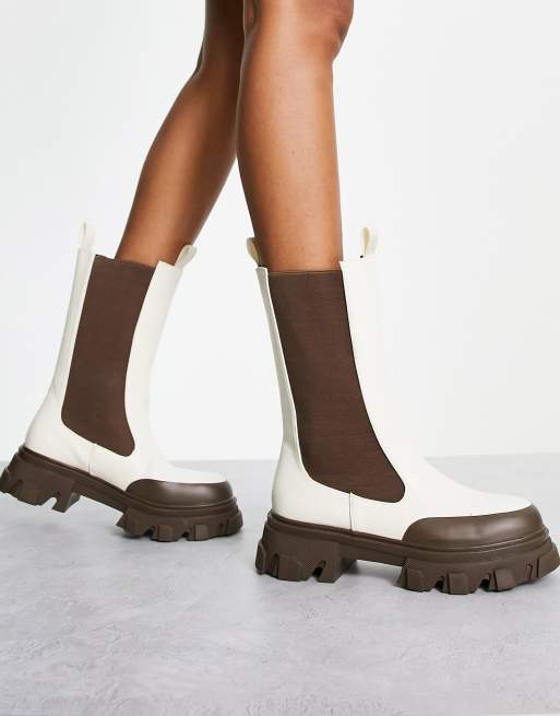 Public Desire Exclusive Kira calf length chelsea boots with