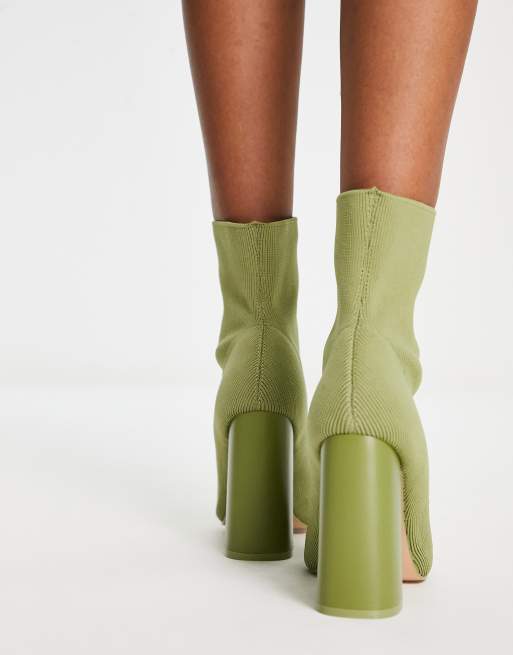 Olive green clearance sock booties