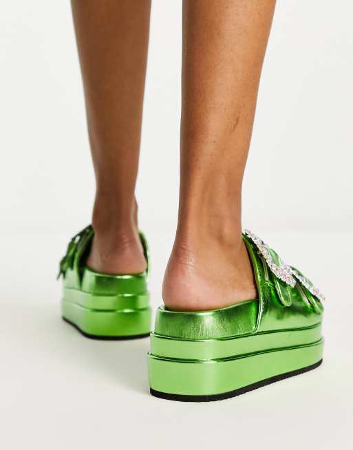 Metallic store green shoes