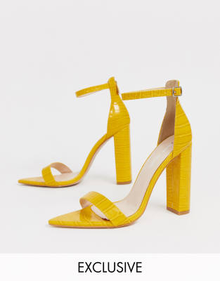 yellow croc heels