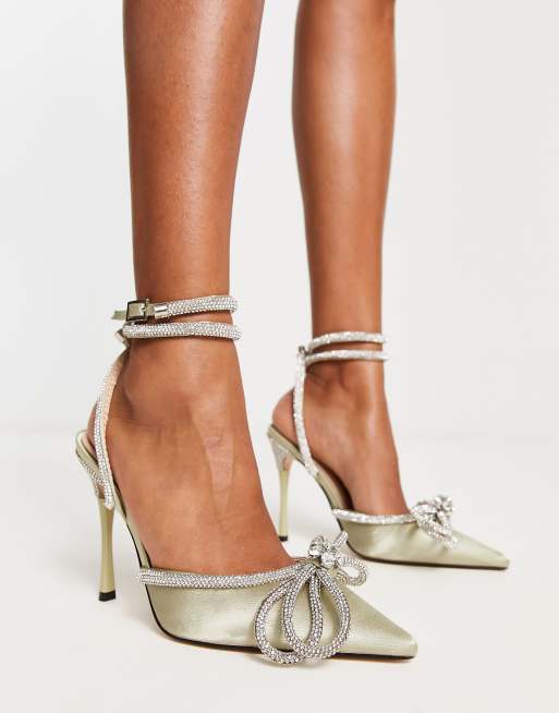 Diamante Pointed High Heels