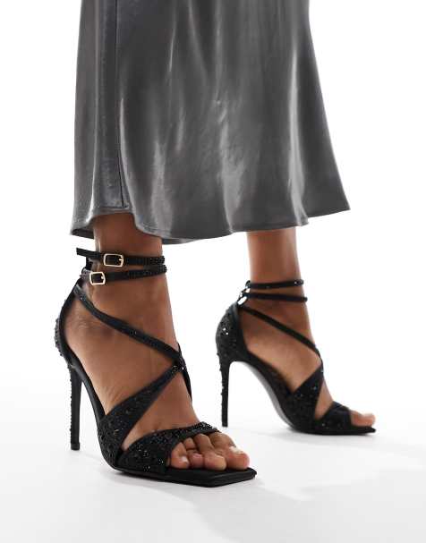 Isobel Tan Pu Lace Up Strappy Barely There Pointed Toe High Heels