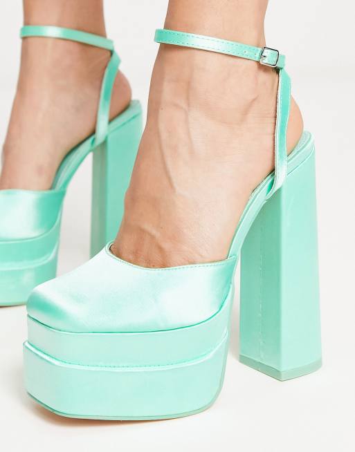 Pale clearance green heels