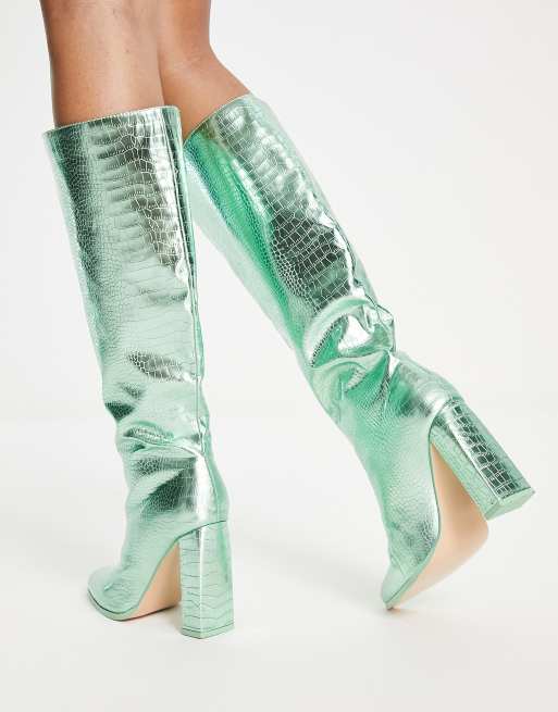 Green metallic hot sale boots