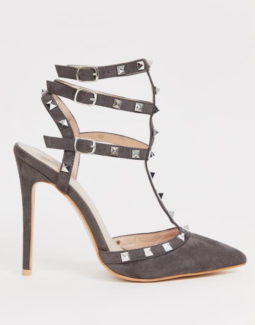 Grey 2025 studded heels