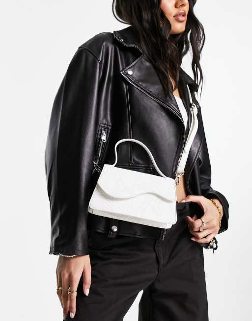 Public Desire Exclusive wavy cross body bag in white snake | ASOS