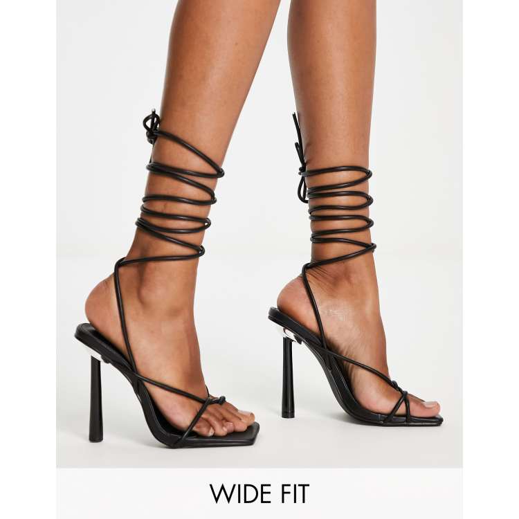 Public desire black lace up outlet heels