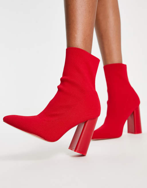 Red sock best sale booties block heel