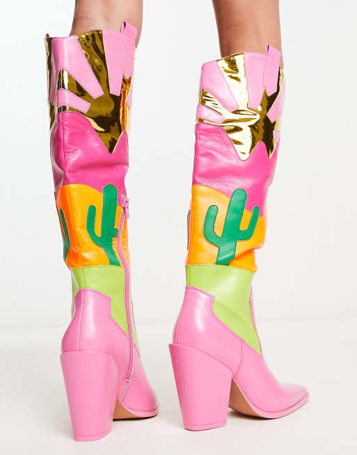 Public Desire - Exclusives - Dolly - Nieuwigheidje - Westernlaarzen in multi, 2 van 4