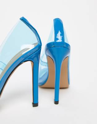 clear blue pumps