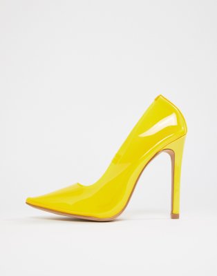 yellow transparent heels