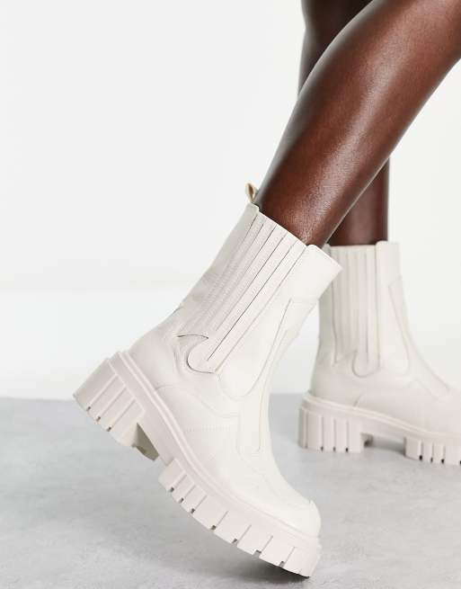 Public desire white ankle boots hotsell