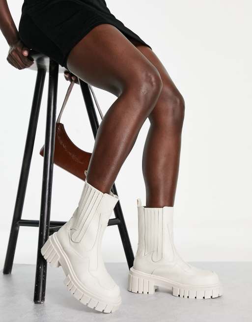 Public desire white ankle boots hotsell