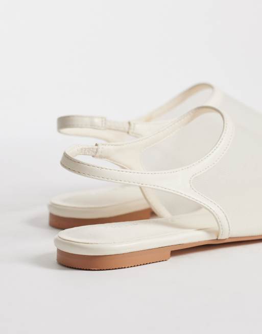Public Desire - Farrah - Scarpe basse bianche in rete con cinturino posteriore, 4 di 4