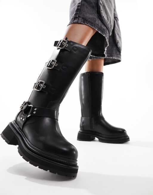 Public Desire Fast Track Stivali stile biker neri ASOS