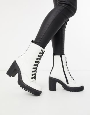 lace up chunky heel boots