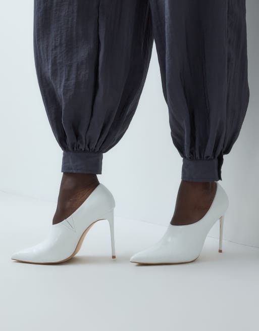Public Desire Felicity heeled pumps in white croc , 3 of 4