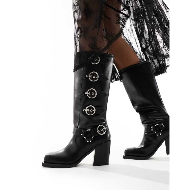 Public desire krissie black chunky boots hotsell